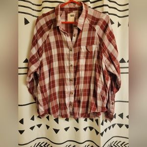 SO plaid bottom down shirt